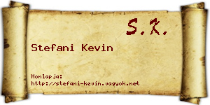 Stefani Kevin névjegykártya